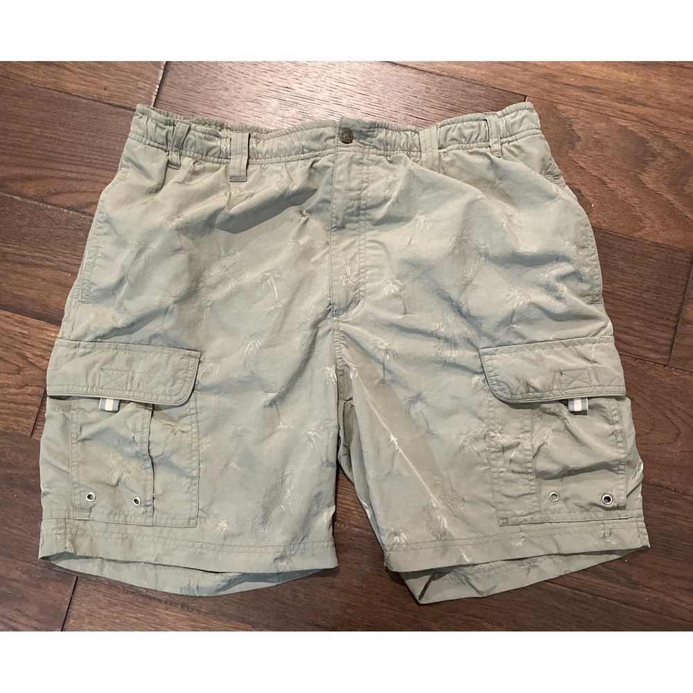 Big Dogs Swim Trunks Mens Large Green Palm Tree Hawaiian Swim‎ Suit Board Shorts